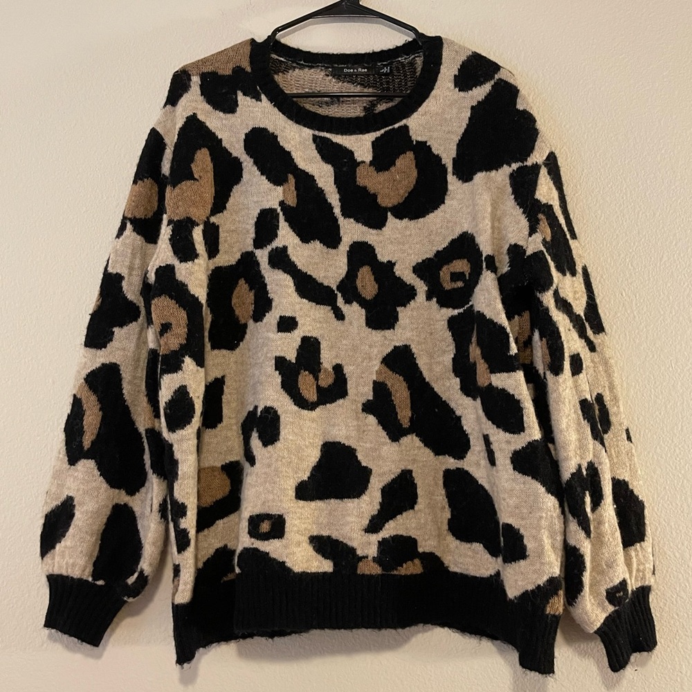 Doe & Rae Leopard Pullover Sweater